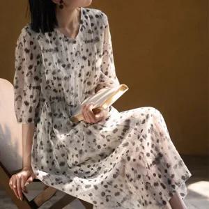 [스윗트리]프린트 쉬폰 여름 미디 원피스(j1004)