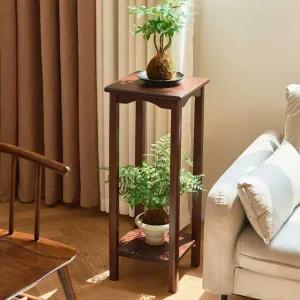 고급 화분받침대 진열대 선반 거치대 정리대 다육이 2단 원목 거실 식물