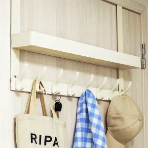 앤아일즈 낮고 긴 무타공 방문 문걸이 도어행거 벽걸이 선반 16구