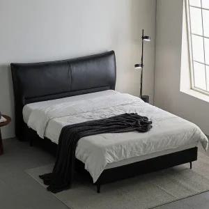 [롯데백화점]헤르짐머 헤르짐머 에보니 천연가죽 호텔 침대 프레임 퀸 Q 블랙