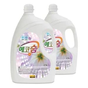 섬유 탈취제 에코숨 2.5L X 2개 플로라 향/페브리즈/대용량/향균/담배/냄새/무향/리필용/상쾌한/리필/향수
