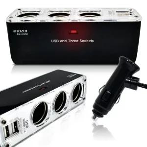 고품질 로제트 차량용 3구시가잭/RX-6800/USB2포트추가/ (W7CADE8)