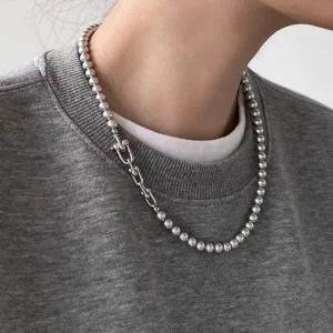 [수호쥬얼리]JJ01 그레이 스와로브스키 진주 초커 목걸이