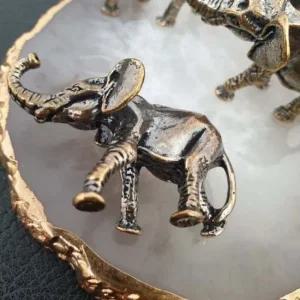 풍수 소품 재물운 황동 구리 행운 빈티지 코끼리 장식 재물운 재물복 아기코끼리 풍수인테리어