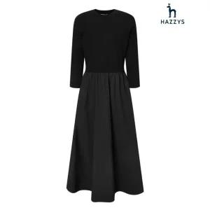 [롯데백화점]헤지스레이디스 [25FW]니트믹스 우븐저지 롱 원피스 HSDR5D901 5D901