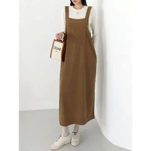 [시크루즈]롬디 코듀로이 포켓 멜빵 롱 원피스 BDOP064_P405793537