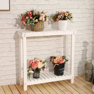 화분대 2층 3층 다육이 거실 홈 화단 식물 화분정리대 화분대 (2단) - 60x25x60cm