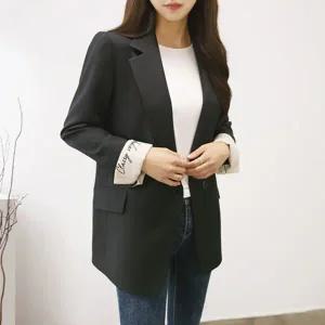 여자 싱글버튼 수트핏 소매 크로쉐 자켓_4