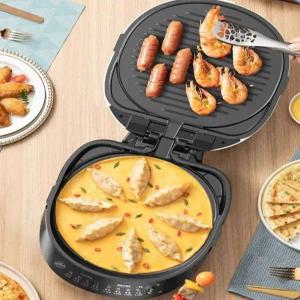 가정용 전기팬 양면 가열 탈착식 대형 팬케이크 메이커 깊은 그릴 조리기