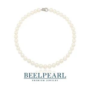 벨펄 약 10.5 ∼ 9mm 리얼 담수진주 화이트 목걸이