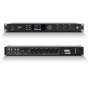 풀로데 K-7 디지털 오디오 노래방 프로세서, 이퀄라이저, 블루투스, 광학, USB 연결 및 리모컨이 포함된 전문가용 자동 울림 방지 보컬 효과 프로세서 KTV 프 로세서 에코 믹서