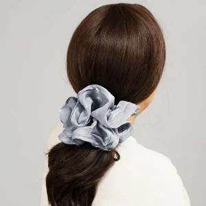 [콩심팥심]셔링 곱창머리끈 그레이 샤이닝 빅사이즈 악세사리