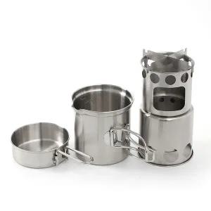 백패킹 캠핑 낚시용 1-2인용 우드 스토브 미니 코펠