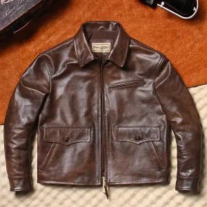 가죽 자켓 재킷 외투 점퍼 잠바 캐주얼 Urban Baron 남자 남성 천연 비왁스 염색 탑 레이어 소가죽 아메리