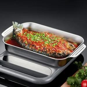 쿠킹홈 전자레인지 용기 겸용 전골냄비 38cm인덕션용 캠핑용 스텐 다용도 샤브 레스 부대찌개 어묵