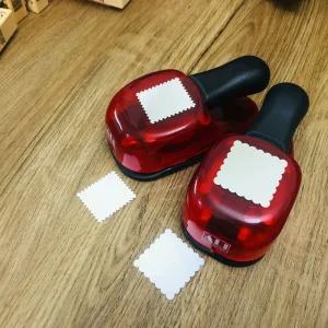 우표펀치 펀칭기 원형 무늬 대형 클로버 중형 눈송이 오잎 직경 우편 타공기 종이 엠보싱 티