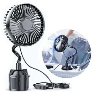 차량용 저소음 플렉시블 선풍기 컵 홀더 거치형 usb 볼타입 360도 회전용 자동차 용홀더 용USB USB