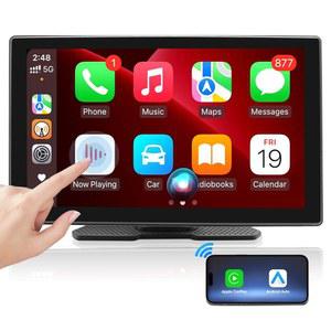 휴대용 자동차 화면 무선 카플레이 - ABSSO 9인치 안드로이드 오토 카 스테레오 블루투스 IPS 디스플레이 음성 제어 미러링크 GPS 내비게이션