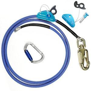 플립라인 키트, 스틸 와이어 코어 클라이밍 하네스, 조절 가능한 트리 랜야드 W/캐리비너, 분리 로프 그립, 스위블 스냅, 낙상 보호용, 수목 관리자, 나무 등반가(1/2x8피트, 파란색)