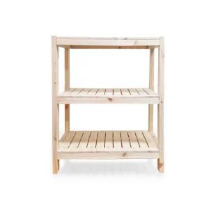 신발정리대 파인 우드렉 3단선반600 DIY 원목 모듈선반