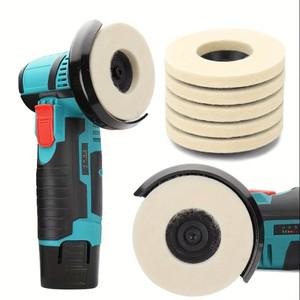 1/5/10피스 50mm & 울 연마 휠(펠트 백킹 패드 포함) - 금속  대리석  유리  세라믹과 호환되는 앵글 그라