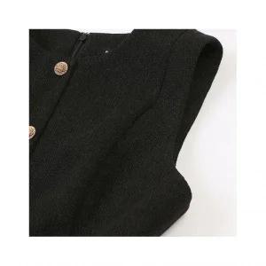 플라스틱아일랜드 슬리브리스 트위드 원피스 PQ1WO262