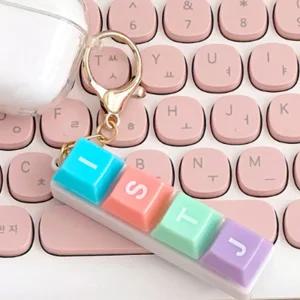 MBTI 키보드 키링 딸깍이 키캡 감성 여학생 친구 커플 선물 소행 데스크테리어 게이밍 레트로