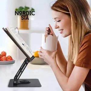 노르딕스타 360도 회전 원목독서대 높이조절 책받침대 휴대용 북스탠드