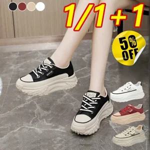 1/1+1 두꺼운 밑창 캐주얼 여성 키높이 신발 5cm 논슬립 여성 운동화 240 여성 키높이신발 5cm 