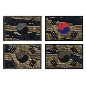 [콩심팥심]탄 타이거 스트라이프 태극기 패치 와펜