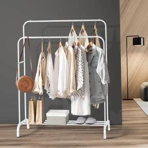 스틸 행거 슬림 파이프 이동식 2단 행거 옷걸이 드레스룸 정리
