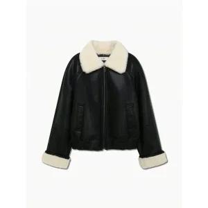 [리스트][겨울]페이크 레더 시어링 무스탕 재킷[35575460]