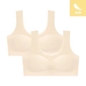 수아팜 [몰드부착형] 주니어 1단계 에어 실크 심리스 브라 2매_스킨