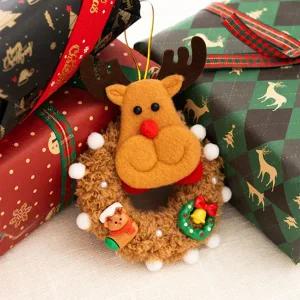 크리스마스 털실 키링 민화샵 만들기재료 세트 장난감 미술 놀이 키트 인형 가방 만들기키트 어린이집 유치원 성탄절꾸미기 장식소품