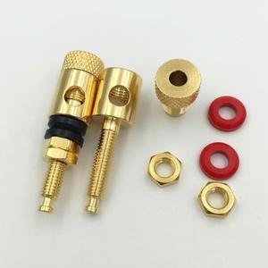 황동 고전류 오디오 스피커 바인딩 포스트, 4mm 직경 바나나 플러그 커넥터용, 2 개