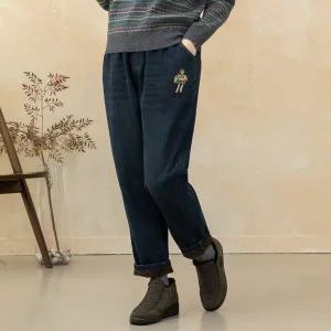 [디얼마미] 나나 자수 기모 청바지 /마담 미시 중년 여성 빅사이즈 40대 50대