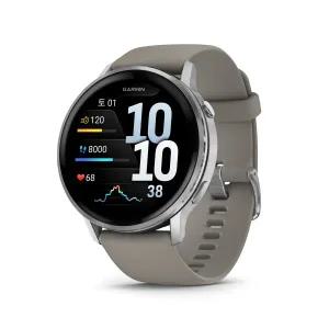 가민 베뉴 4 GPS 웰니스 스마트워치 실버(실버 그레이 실리콘 밴드) 45mm