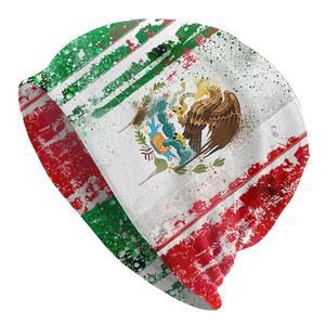 멕시코 국기 비니 해골 모자 부드러운 신축성 니트 남성용 러닝