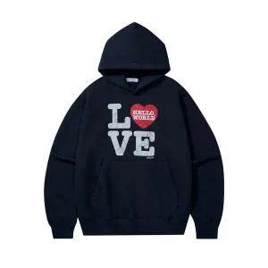 [정품] 밈더워드로브 자켓 후드 맨투맨 긴팔 야상 MIMTHEWARDROBE 헬로 월드 LOVE 후드티_네이비