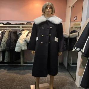 [에고이스트] 루즈핏 리얼 퍼 카라 더블 코트  EP4WC-161