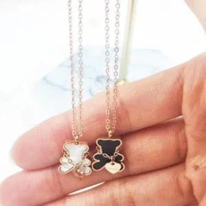 [하프클럽/]우정 목걸이 학생용 써지컬스틸 체인 곰돌이 디자인  선물