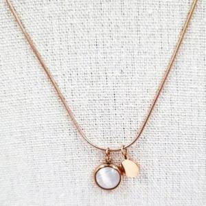 [하프클럽/]목걸이 체인 뱀줄 레이어드 써지컬 디자인 심플 묘안석 장식