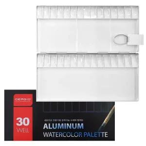 알루미늄 수채팔레트 30칸 전문가용 세르지오