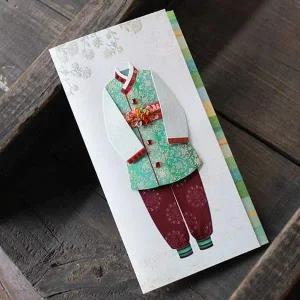 명절 낭군 한복 카드 3P 설날 추석 연하장 편지지 명절편지지
