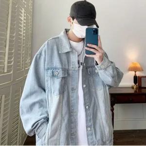 고품질 남성 연청 캐주얼 오버핏 청바지 슬랙스 단추자켓 (WFFVC6O)