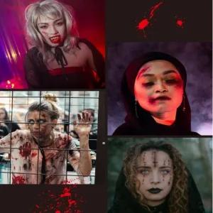 고품질 페이스 스티커 10개 세트 페인팅 할로윈 페이스스티커 (WFFVDC6)