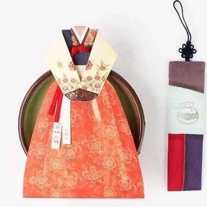 추석카드 명절 화사한 한복 카드 3P 설날 추석 연하장 편지지