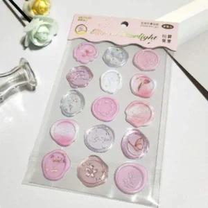 봉투테이프 실링 왁스 스티커 핑크 청첩장스티커