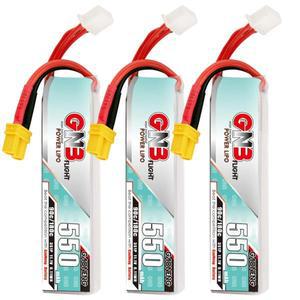 쿼드콥터 헬리콥터 FPV 드론 부품 충전식 배터리용 GNB 3S 550mAh 90C180C 11.1V LiPo