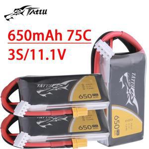 새로운 TATTU 11.1V Lipo 배터리 650mAh 75C RC 헬리콥터 쿼드콥터 FPV 레이싱 드론 부품 3S XT30XT60 포함